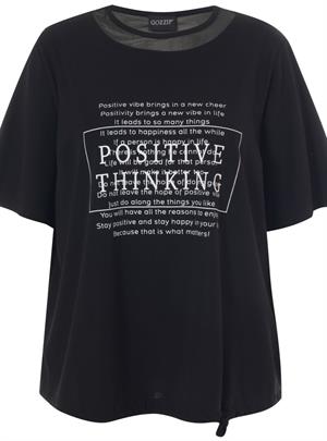 Gozzip Black -  Inas Bluse med Print, Sort/Hvid, XL-54/56